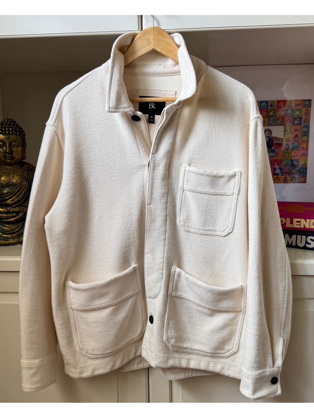 Banana Republic Terry Chore Coat Natural Off White Men Size M
